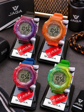 JAGA Unisex Dijital Genç Ve Çocuklara Özel Kol Saati 50 Mt Su Geçirmez Alarm Ve Kronometreli JG.13