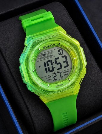 JAGA Unisex Dijital Genç Ve Çocuklara Özel Kol Saati 50 Mt Su Geçirmez Alarm Ve Kronometreli JG.14