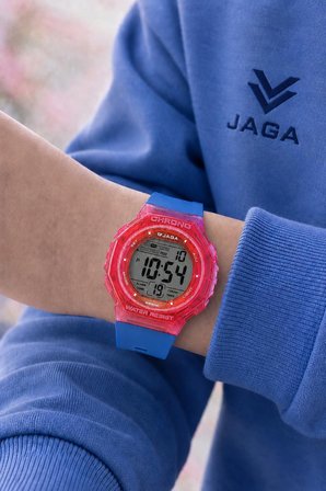 JAGA Unisex Dijital Genç Ve Çocuklara Özel Kol Saati 50 Mt Su Geçirmez Alarm Ve Kronometreli JG.16