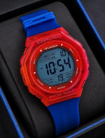 JAGA Unisex Dijital Genç Ve Çocuklara Özel Kol Saati 50 Mt Su Geçirmez Alarm Ve Kronometreli JG.16