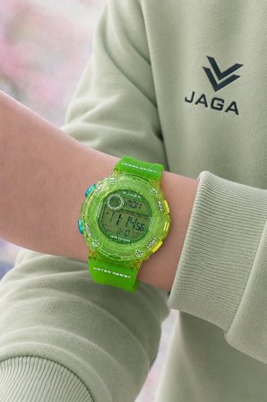 JAGA Unisex Dijital Genç Ve Çocuklara Özel Kol Saati 50 Mt Su Geçirmez Alarm Ve Kronometreli JG.18