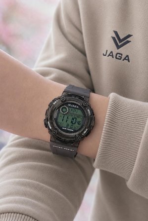 JAGA Unisex Dijital Genç Ve Çocuklara Özel Kol Saati 100 Mt Su Geçirmez Alarm Ve Kronometreli JG.21