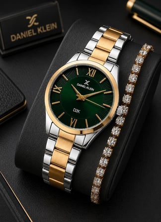 Daniel Klein 2 Yıl Garantili Çelik Kordon 30 Mt Suya Dayanıklı Kadın Kol Saati+Bileklik DKK.K.11101-4