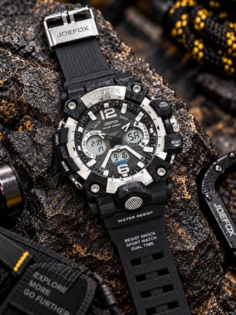Joefox Digital Ve Analog 2 Yıl Garantili Kronmetre+Takvim+Alarm+Aydınlatma Erkek Kol Saati JOE.Y3