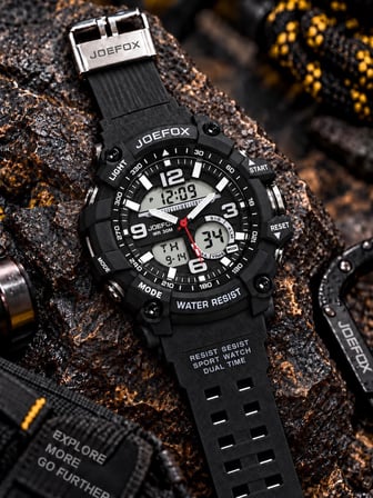 Joefox Digital Ve Analog 2 Yıl Garantili Kronmetre+Takvim+Alarm+Aydınlatma Erkek Kol Saati JOE.S3