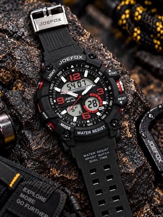 Joefox Digital Ve Analog 2 Yıl Garantili Kronmetre+Takvim+Alarm+Aydınlatma Erkek Kol Saati JOE.S4