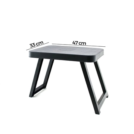 10 Adet Küçük= 47x33cm Kamp - Piknik Masası Siyah Plastik Katlanabilir Ayaklı=38cm Bx40
