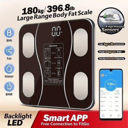 Siyah Akıllı Dijital Baskül Fs-550 Bx40