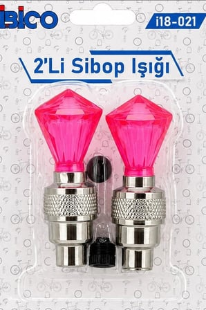 Bisiklet Sibop Işığı Pembe Elmas Kesim Prizma Model Hareket Sensörlü Pilli 2 Adet BX-316887
