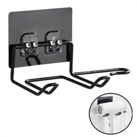 Fön Makine Askısı Siyah Yapışkanlı Fön Makine Tutucu Bx40
