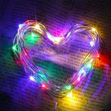 Pilli Renkli Peri Led Işık Dekoratif Aydınlatma  Metre RGB Led ()