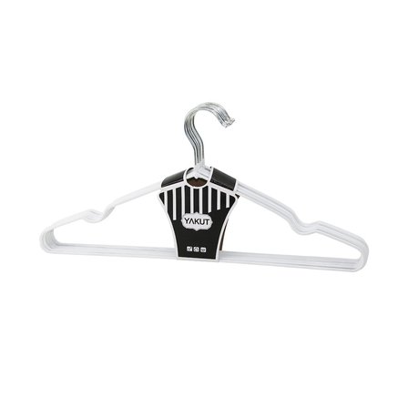 Beyaz 10pcs Silikon Kaplamalı Metal Elbise Askısı 40cm Bx40