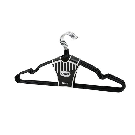 Siyah 10pcs Silikon Kaplamalı Metal Elbise Askısı Bx40