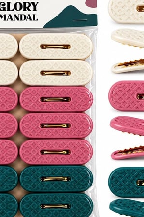 Plastik Çamaşır Mandalı 16 Adet - Kabartma Desenli Renkli Çamaşır Mandalı BX-316852