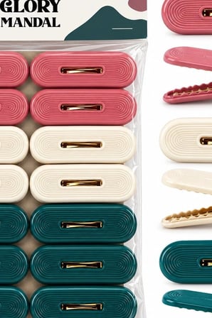 Plastik Çamaşır Mandalı 16 Adet - Renkli Kabartma Desenli Kurutma Mandalı BX-316850