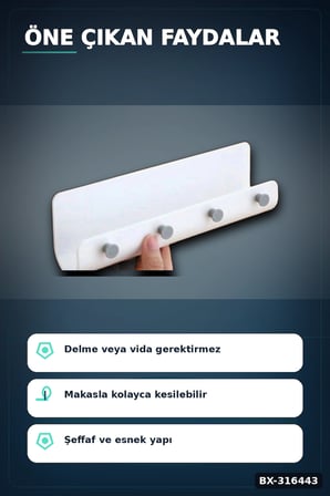Nano Bant Çift Taraflı Su Geçirmez Güçlü Tutucu Montaj Bandı 2 m x 3 cm BX-316443