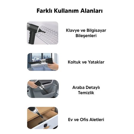 3in1 Çekme - Üfleme Oto-araç - Ev El Tipi Süpürge Usb Şarjlı Mini - Taşınabiliri Hs-22 Bx40