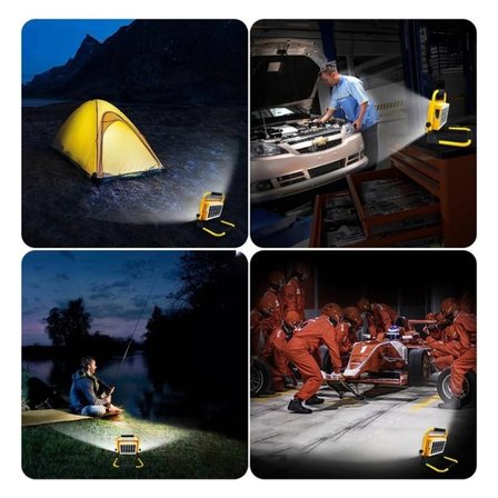 Solar Led Light Çakarlı Solar Projektör - Powerbank Kamp - Dış Mekan Güneş Enerjili 12000mah- 84x4=336led Bx40