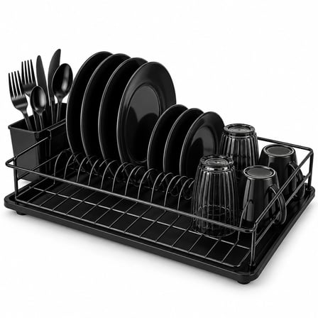 Siyah Tek Katlı Tabaklık - Bulaşıklık Bx40