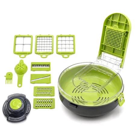 Vegetable Cutter Hazneli 9ın1 Çok Fonksiyonlu Sebze Dilimleyici - Kesici - Doğrayıcı Seti Dp-901 Bx40