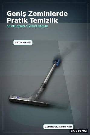 Endüstriyel Metal Yersil Çekpas 55 cm Profesyonel Zemin Temizleyici 12 Adet BX-316793