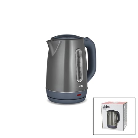 GRİ ÇELİK KETTLE SU ISITICISI KABLOSUZ KULLANIM 1.8LT 360 DERECE DÖNEBİLME OTOMATİK KAPANMA SK-8031 (5566)