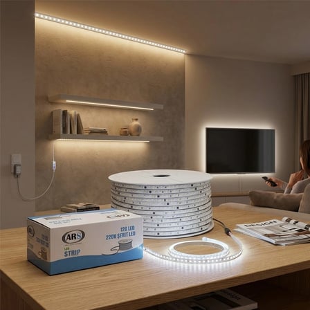100mt 6500k - Beyaz Dış Mekan Şerit Led 220v 120led Ars-348985 Bx40