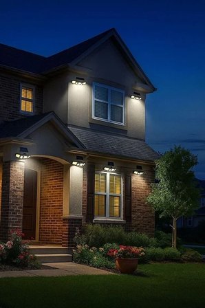 Üçlü Solar Led Projektör – Beyaz Işık – Sensörlü Dış Mekân Aydınlatma Bx40