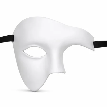 Beyaz Yarım Erkek Maske – Phantom Parti &amp;amp;amp; Balo Maskesi Bx40