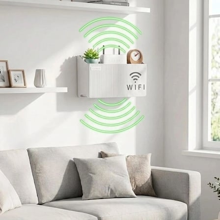 Duvar Tipi Wi-fi Modem Saklama Kutusu(beyaz) – Kablo Düzenleyici Router Raf Organizer Bx40