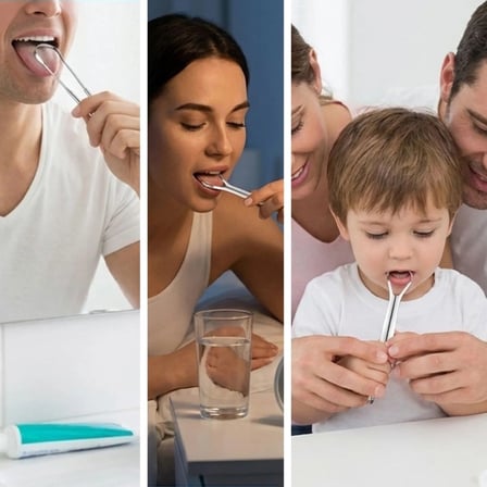 3&amp;apos;lü Paslanmaz Çelik Dil Temizleyici Seti –  Ergonomik Dil Kazıyıcı Ve Ağız Bakım Aparatları Seti Bx40