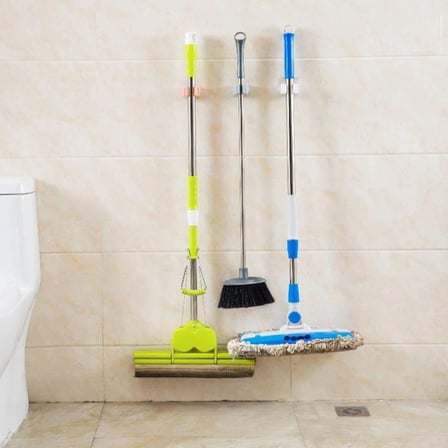 Tekli Duvara Yapışkanlı Mop Tutucu Aparat Sopa Askısı Bx40
