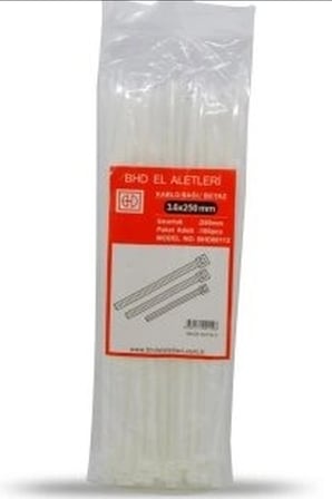 Kablo Bağı Plastik Cırt Kelepçe Beyaz 3.6x250 mm Düzenleyici Paket 100 Adet BX-316131
