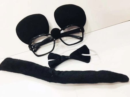 Mickey Mouse Gözlüğü Papyonu Kuyruğu Seti Bx40