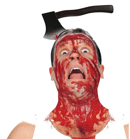 Kafaya Saplanmış Halloween Kanlı Balta Şaka Tacı Bx40