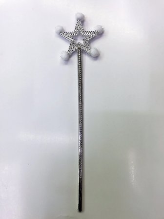 Yıldız Peri Asası Sihirli Değnek Beyaz Ponponlu Bx40