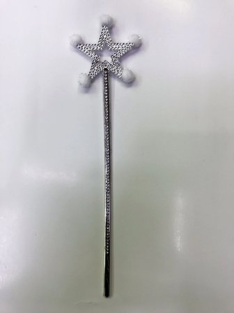 Yıldız Peri Asası Sihirli Değnek Beyaz Ponponlu Bx40