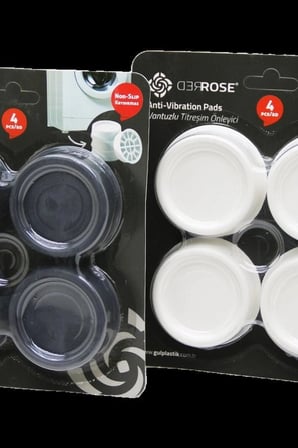 Çamaşır Makinesi Titreşim Önleyici Ayak Seti Küçük Beyaz 4 Parça Gereç BX-316955
