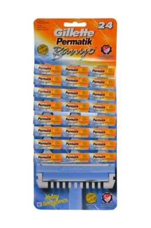 Permatik Banyo Saplı Jilet Kartela 48 Parça Bx40