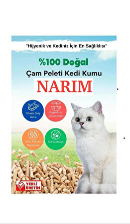  Pelet Kedi Kumu Net 15 kg - 30 lt - Topaklanmayan %100 Organik Çam Peleti Kedi Kumu