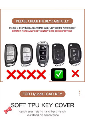 Hyundai SantaFe Sustalı Anahtar Kılıfı Beyaz-Gold