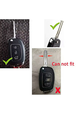 Hyundai I20 Sustalı Anahtar Kılıfı Siyah-Silver