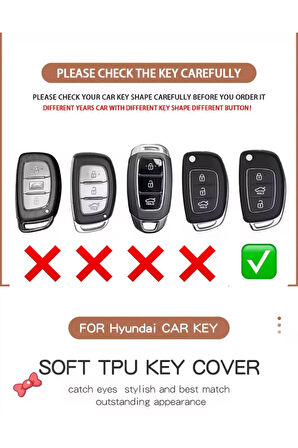 Hyundai Tuscon Sustalı Anahtar Kılıfı Siyah-Silver
