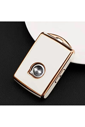 Volvo Xc40 Xc90 Xc70 S60 S80 S90 C30 V70 V90 Beyaz-Gold Anahtar Kılıfı 2021-2025