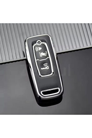 Honda 150 350 ADV Anahtar Kılıfı Siyah-Silver
