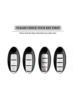 Nissan Micra Sustasız Anahtar Kılıfı Beyaz-Silver