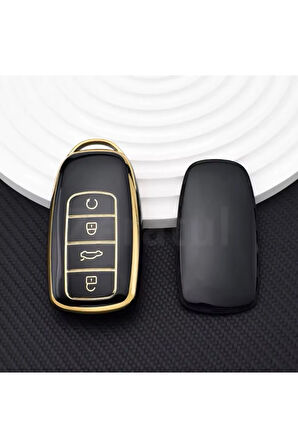 Chery Tiggo 8 Pro Siyah-Gold Anahtar Kılıfı