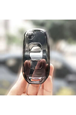Renault Kadjar Şeffaf-Füme Sustalı Anahtar Kılıfı