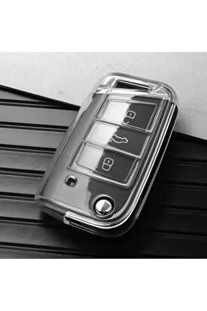 Volkswagen Golf 7 7.5 uyumlu  Şeffaf Anahtar Kılıfı 2013-2020