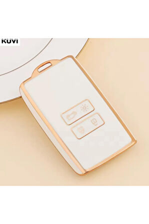 Dacia Duster Anahtar Kılıfı Beyaz-Gold